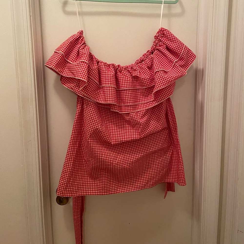 Who What Wear XL Red Gingham off should top XL